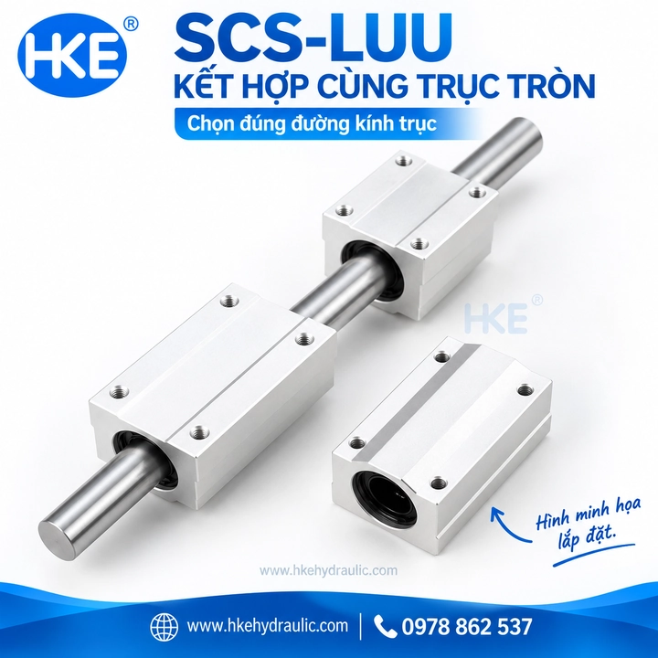Minh họa bố trí cụm SCS-LUU trên trục dẫn hướng tròn
