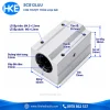 Bản vẽ con trượt tròn SCS12LUU, trục 12 mm, thân 70 × 42 × 28 mm