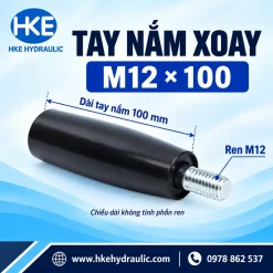 Tay nắm xoay M12x100 ren ngoài M12, chiều dài thân 100 mm