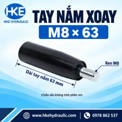 Tay nắm xoay M8x63 ren ngoài M8, thân dài 63 mm