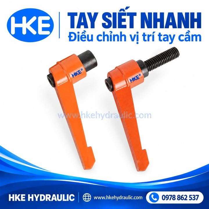 Tay siết điều chỉnh với cơ cấu đổi hướng tay cầm