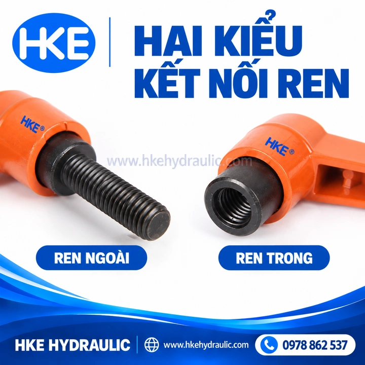 Chi tiết kết nối ren ngoài và ren trong của tay siết nhanh