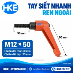 Tay siết nhanh M12 ren ngoài dài 50 mm, tay cầm 95 mm