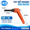 Tay siết nhanh M5 ren ngoài dài 32 mm, tay cầm 50 mm