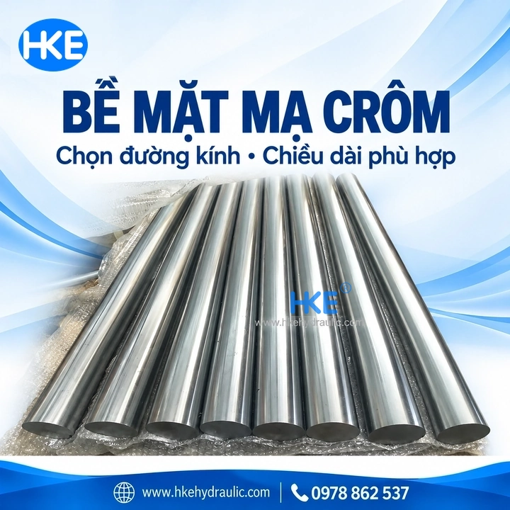 Bề mặt các thanh ty ben mạ crom tại HKE