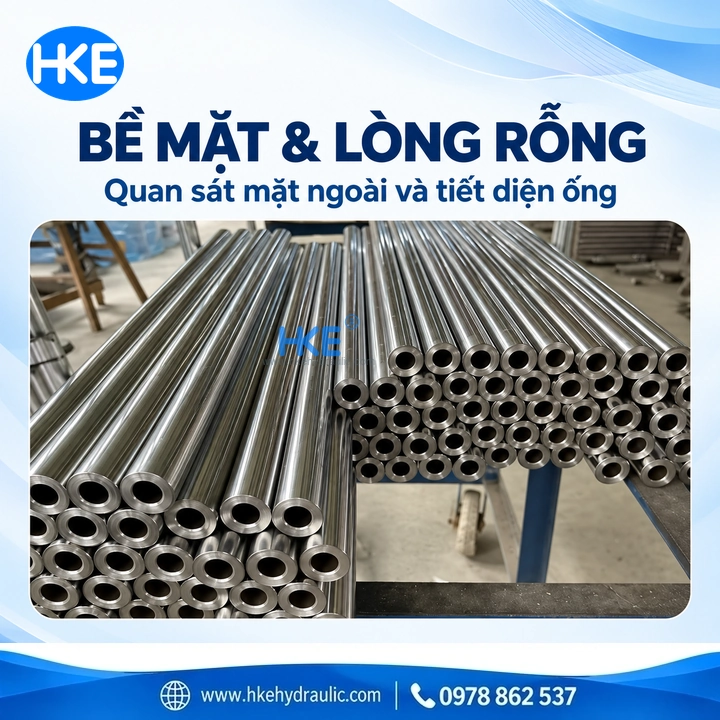 Bề mặt ngoài và tiết diện các ống ty rỗng mạ crom