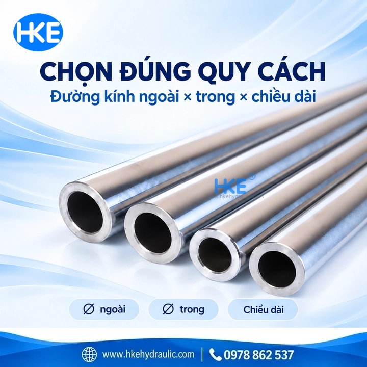 Chọn ty ben rỗng mạ crom theo đường kính ngoài trong và chiều dài
