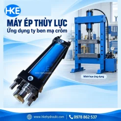 Minh họa ứng dụng ty piston trong máy ép thủy lực