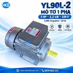 Mô tơ 1 pha YL90L-2 3HP 220V 2800 vòng, trục 24 mm - Ảnh 6