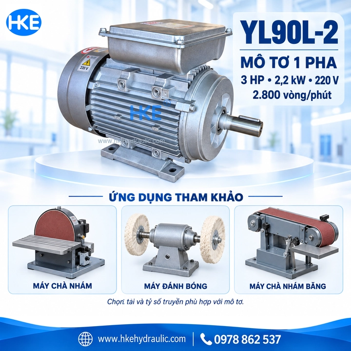 Ứng dụng tham khảo mô tơ 1 pha YL90L-2 cho máy chà nhám và đánh bóng
