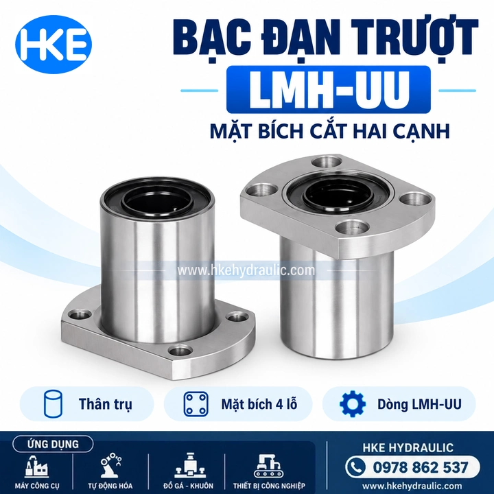 Con trượt tròn LMH10UU mặt bích oval 2 lỗ - Ảnh 5