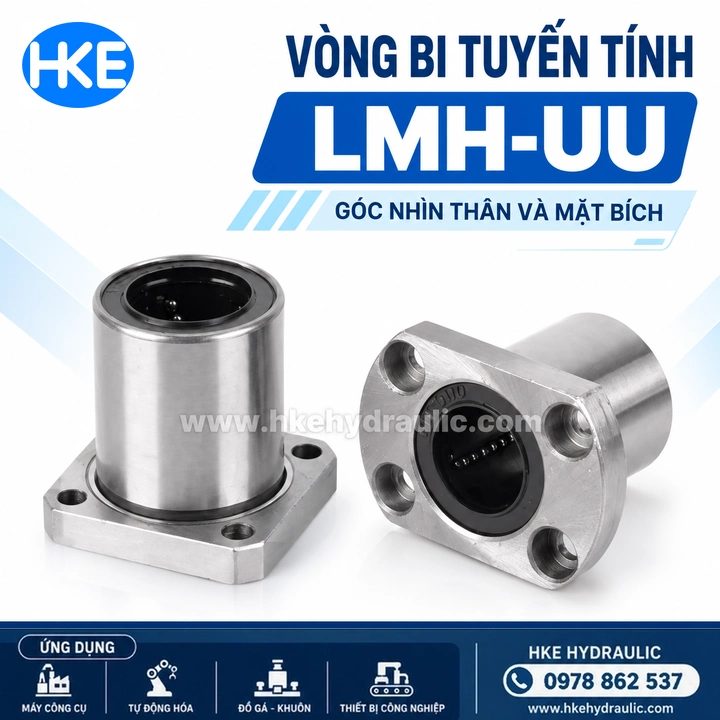 Con trượt tròn LMH10UU mặt bích oval 2 lỗ - Ảnh 4