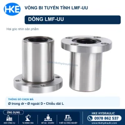 Vòng bi trượt tròn LMF-UU mặt bích tròn nhìn từ hai phía