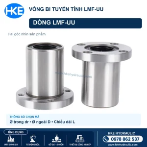 Vòng bi trượt tròn LMF-UU mặt bích tròn nhìn từ hai phía