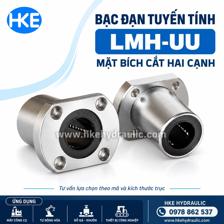 Con trượt tròn LMH10UU mặt bích oval 2 lỗ - Ảnh 3